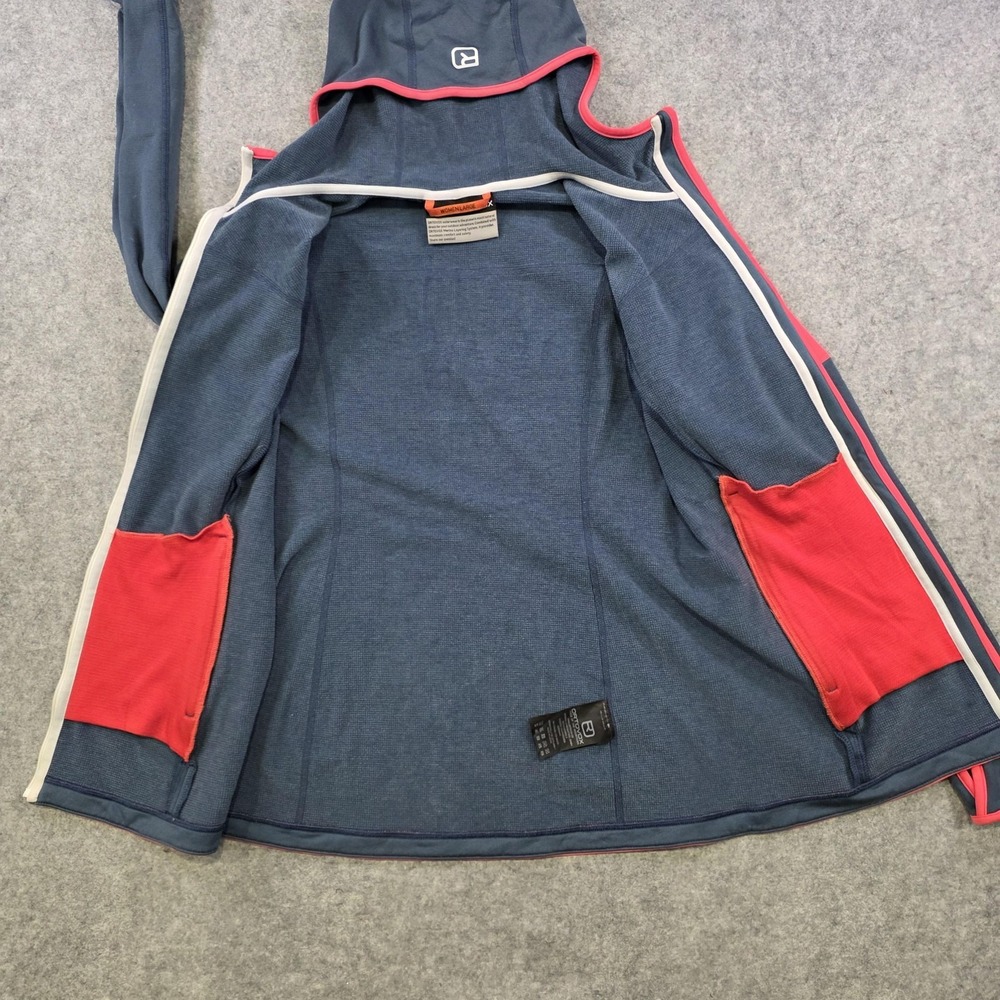 Ortovox Jacket Womens Large Blue Merino Fleece Hooded Full Zip Thumbholes - Picture 12 of 16